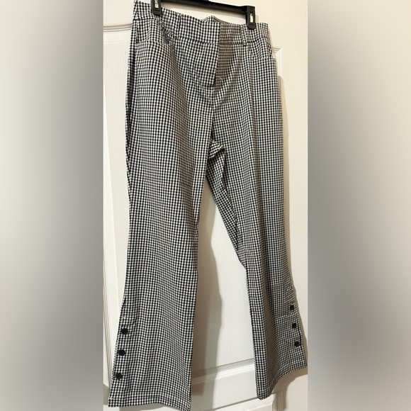 New York and Company Black and White Checkered Flare Pants - Picture 1 of 3